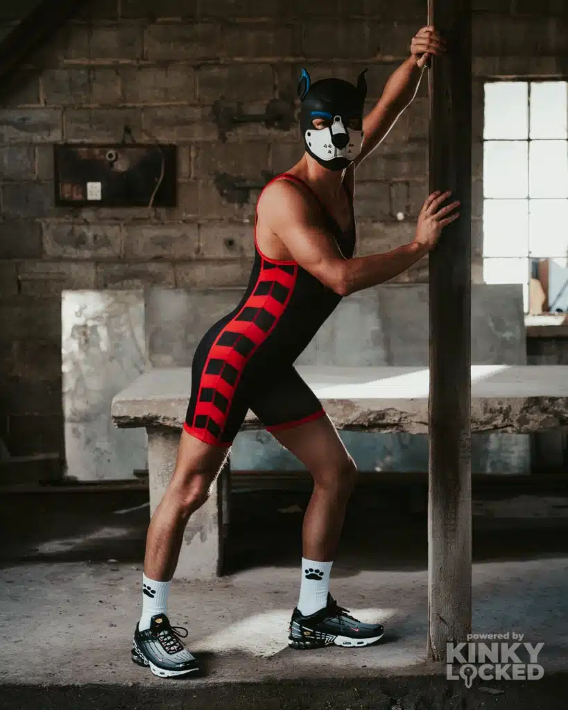 Stylish white socks with puppy play design, perfect for role-playing enthusiasts.