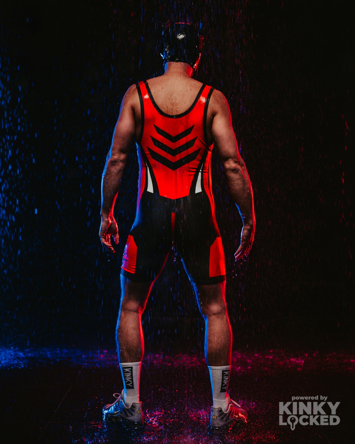 KINKY LOCKED Dominant Red Wrestling Singlet final statement