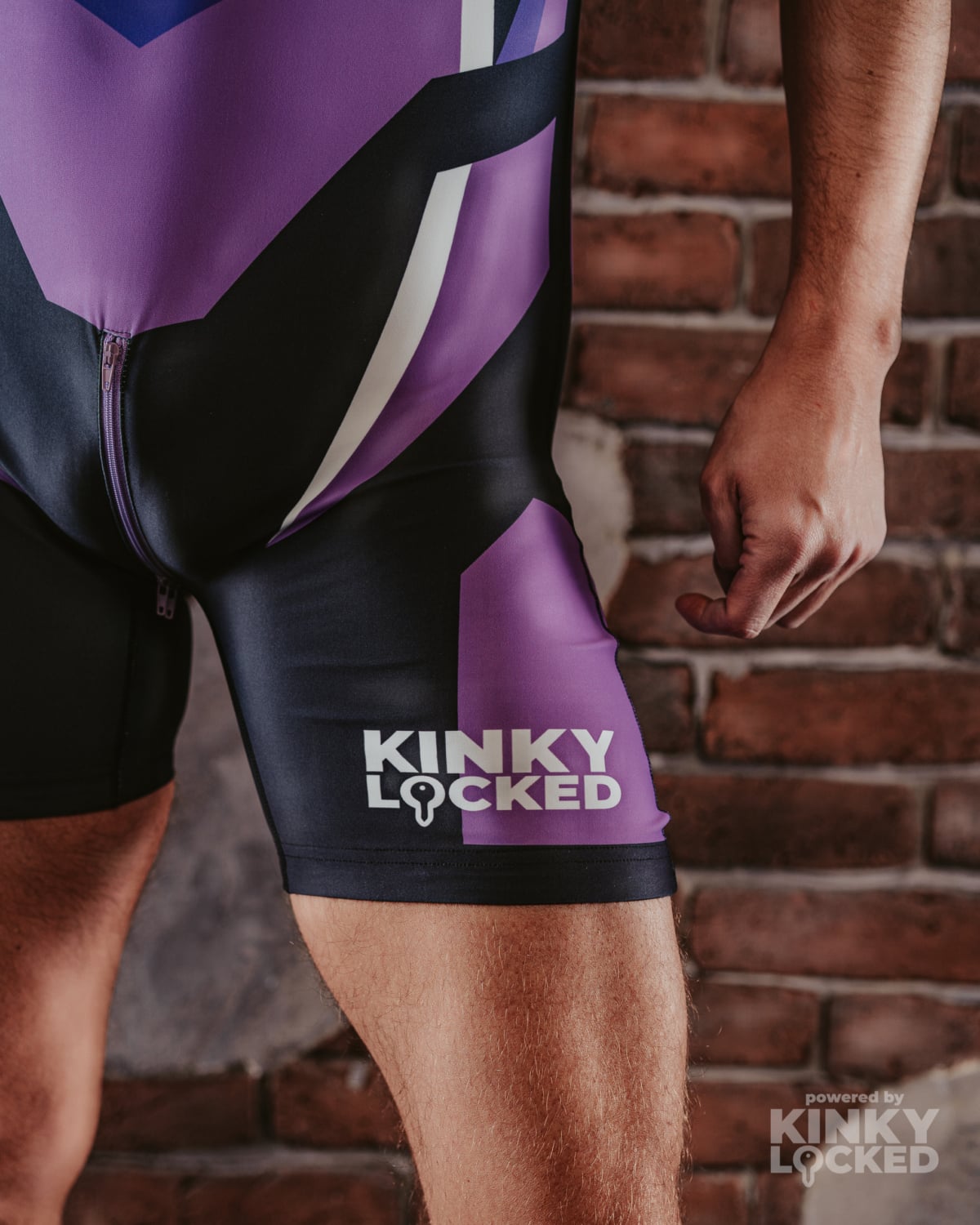 Side view of the Electric Purple Wrestling Singlet