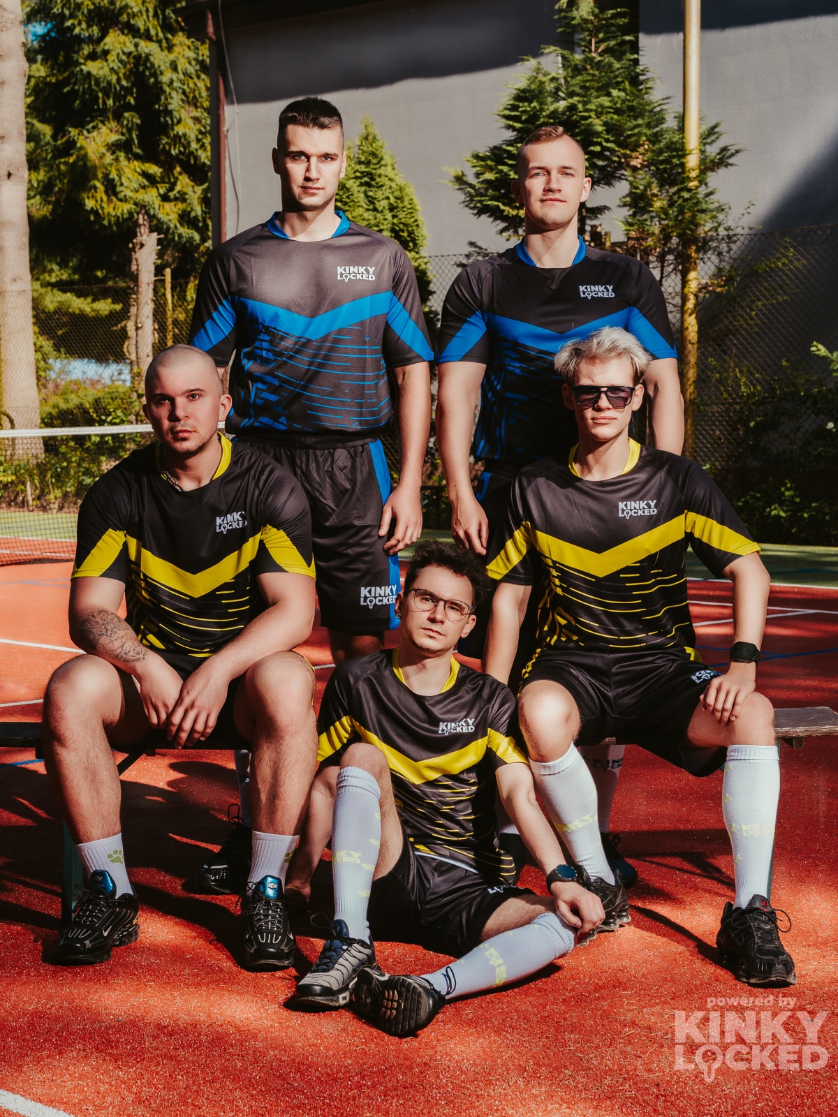 VORTEX KINKY FOOTBALL SET – ULTRAMARINE BLUE/BLACK EDITION + FREE SOCKS 12 8 KINKY LOCKED - FETISH GEAR FOR EVERYONE