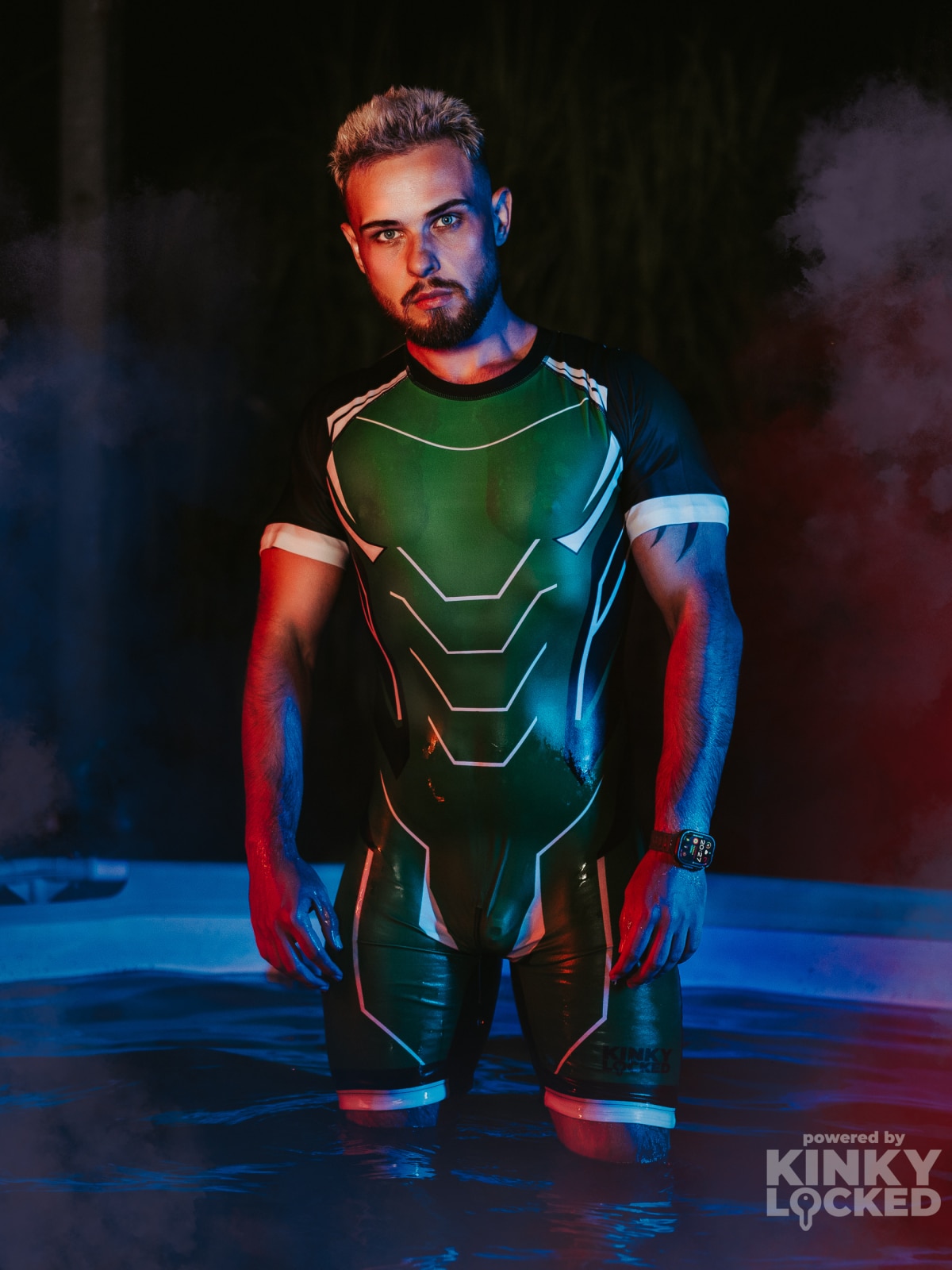 SURFSUIT SPANDEX KINKY LOCKED - TOXIC GREEN ZIPPER 4 KINKYLOCKED SURFSUIT 10 z 11 KINKY LOCKED - FETISH GEAR FOR EVERYONE