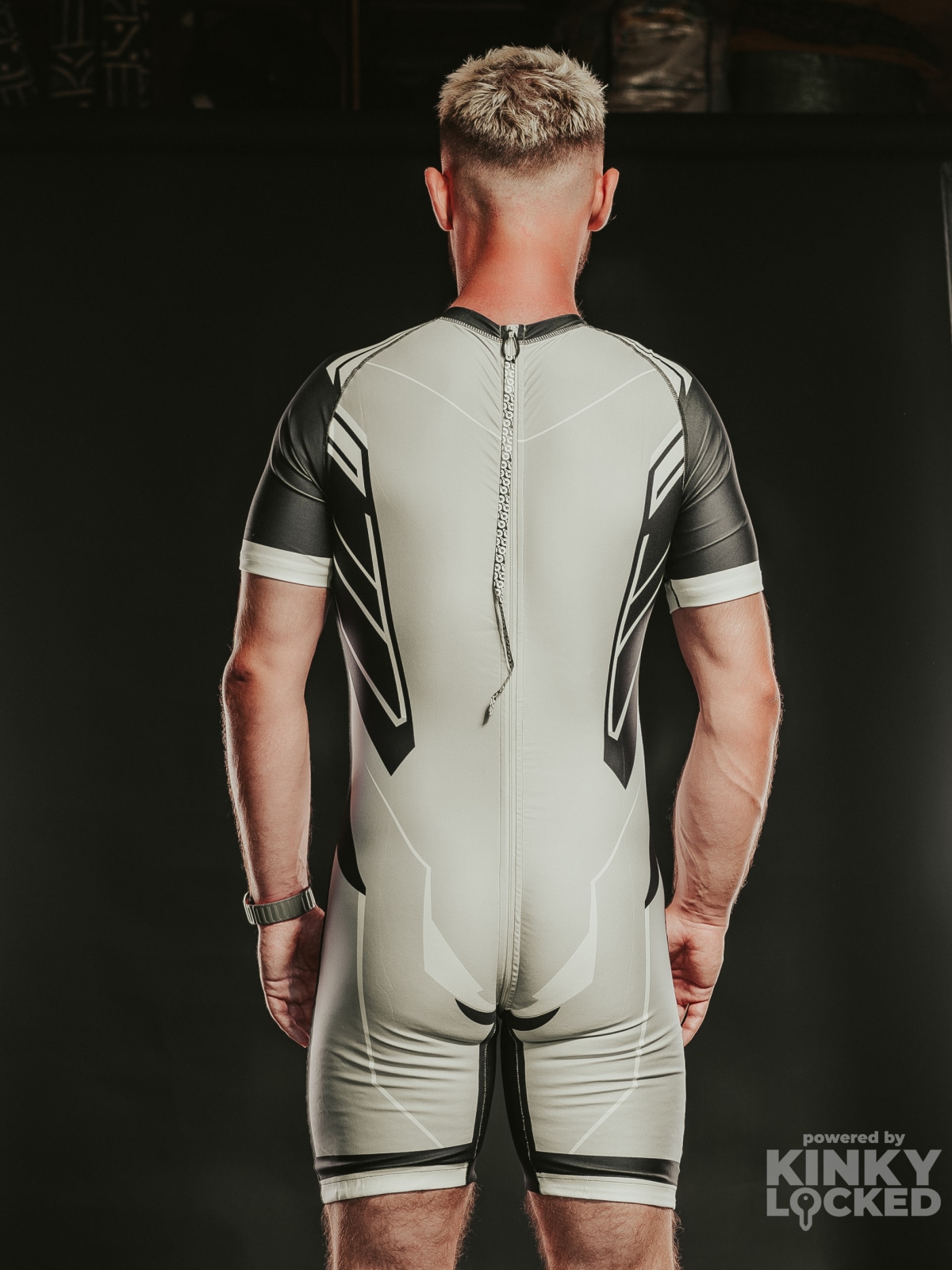SURFSUIT SPANDEX KINKY LOCKED - COLD GRAY ZIPPER 6 KINKYLOCKED SURFSUIT 12 z 26 KINKY LOCKED - FETISH GEAR FOR EVERYONE