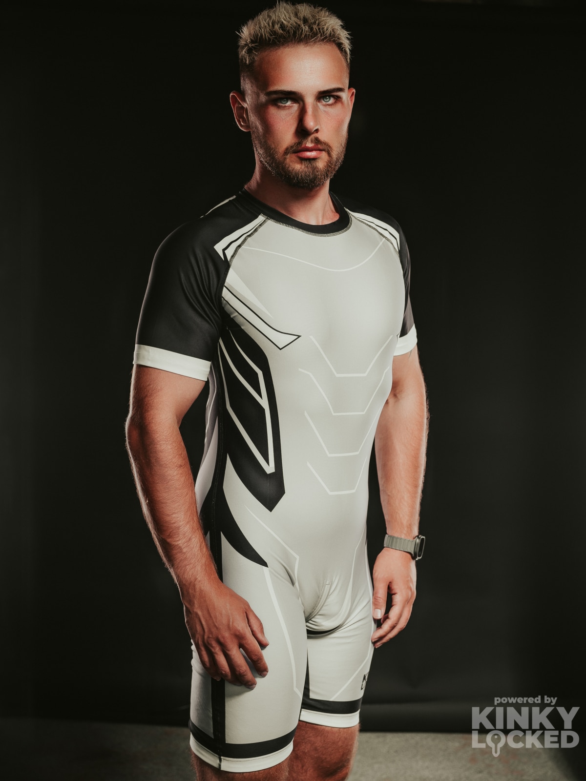 SURFSUIT SPANDEX KINKY LOCKED - COLD GRAY ZIPPER 3 KINKYLOCKED SURFSUIT 15 z 26 KINKY LOCKED - FETISH GEAR FOR EVERYONE