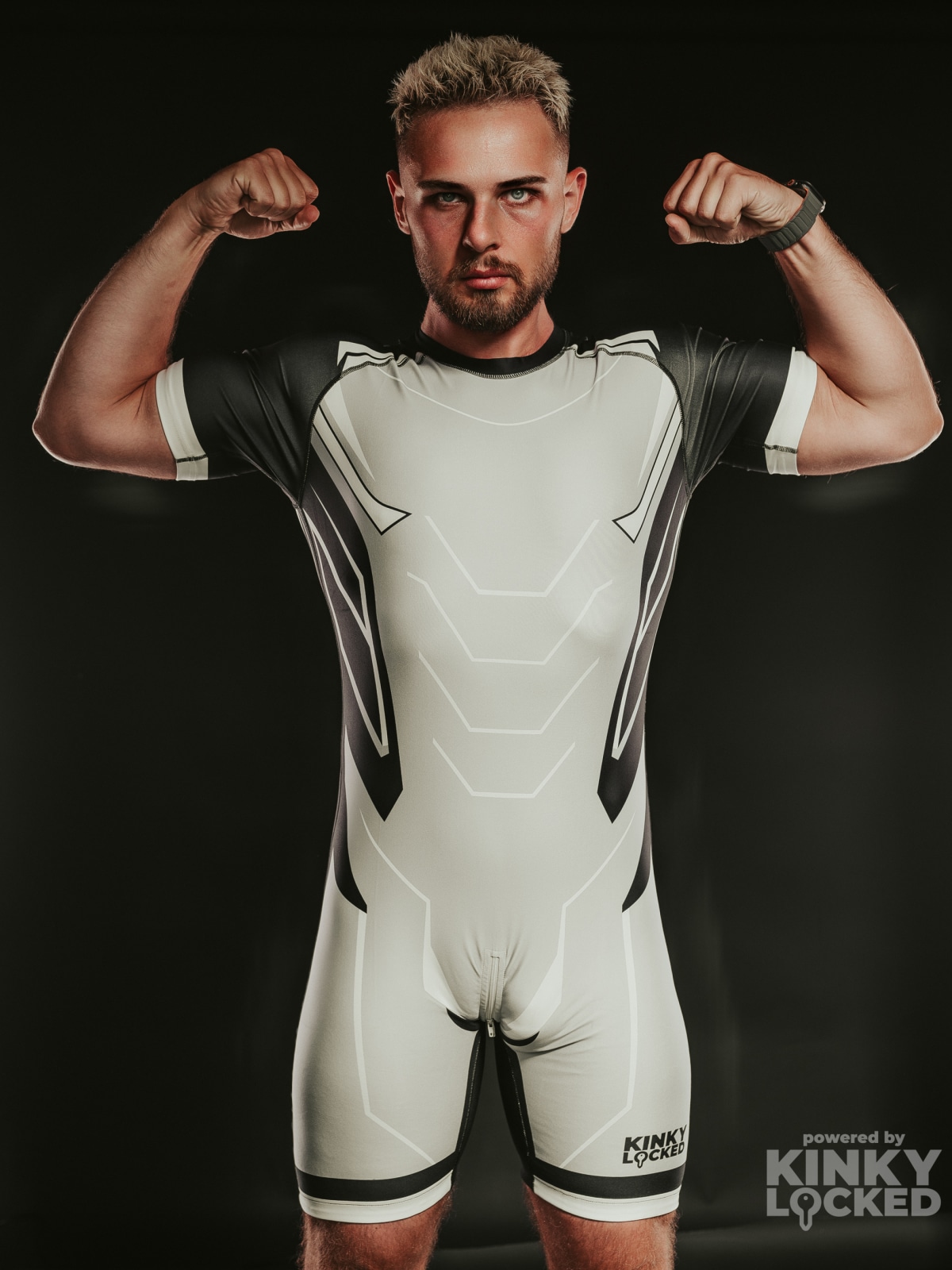SURFSUIT SPANDEX KINKY LOCKED - COLD GRAY ZIPPER 4 KINKYLOCKED SURFSUIT 16 z 26 KINKY LOCKED - FETISH GEAR FOR EVERYONE