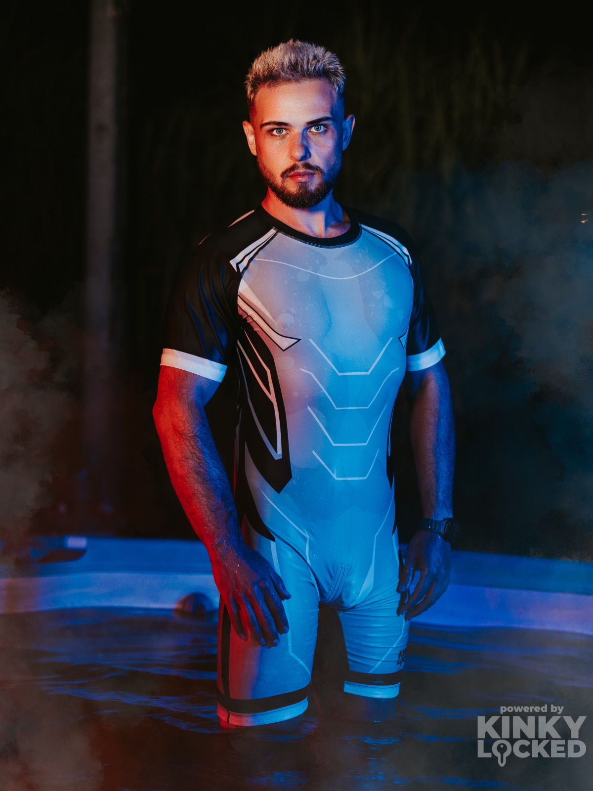SURFSUIT SPANDEX KINKY LOCKED - COLD GRAY ZIPPER 2 KINKYLOCKED SURFSUIT 2 z 11 KINKY LOCKED - FETISH GEAR FOR EVERYONE
