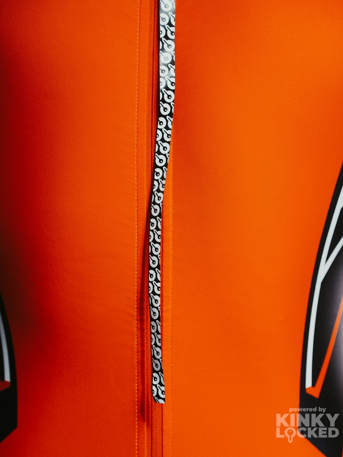 SURFSUIT SPANDEX KINKY LOCKED - NEON ORANGE ZIPPER 16 KINKYLOCKED SURFSUIT 24 z 26 KINKY LOCKED - FETISH GEAR FOR EVERYONE