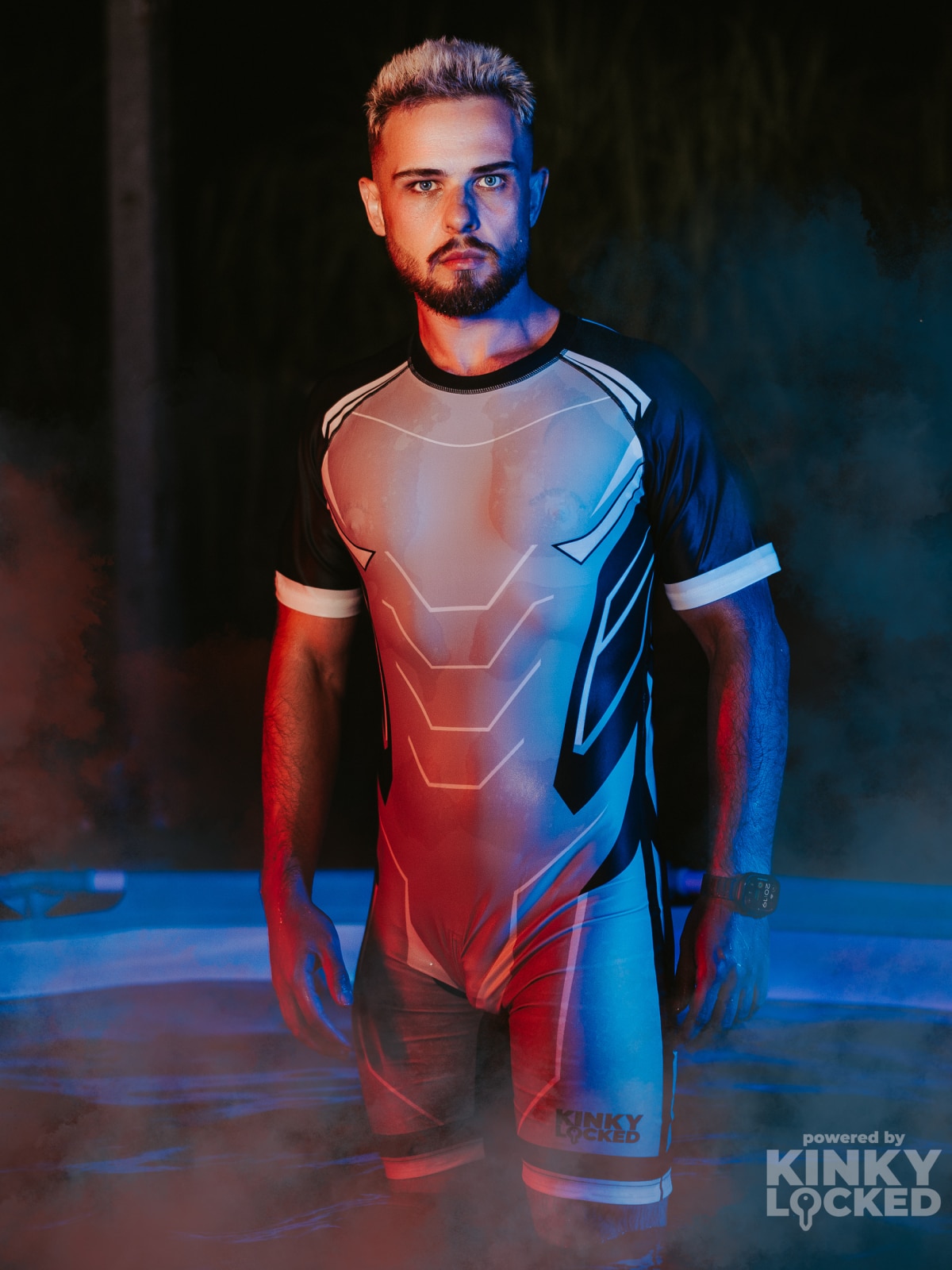 SURFSUIT SPANDEX KINKY LOCKED - COLD GRAY ZIPPER 15 KINKYLOCKED SURFSUIT 3 z 11 KINKY LOCKED - FETISH GEAR FOR EVERYONE