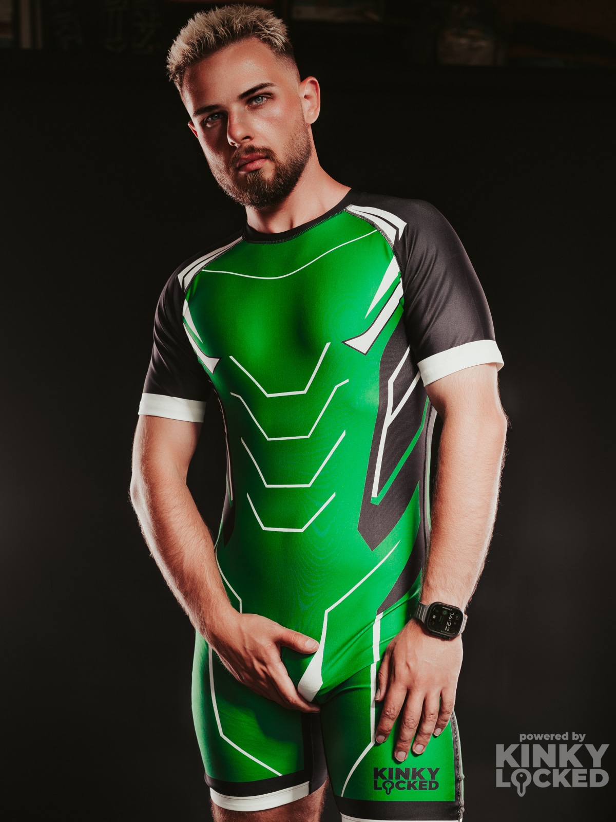 SURFSUIT SPANDEX KINKY LOCKED - TOXIC GREEN ZIPPER 7 KINKYLOCKED SURFSUIT 6 z 26 KINKY LOCKED - FETISH GEAR FOR EVERYONE