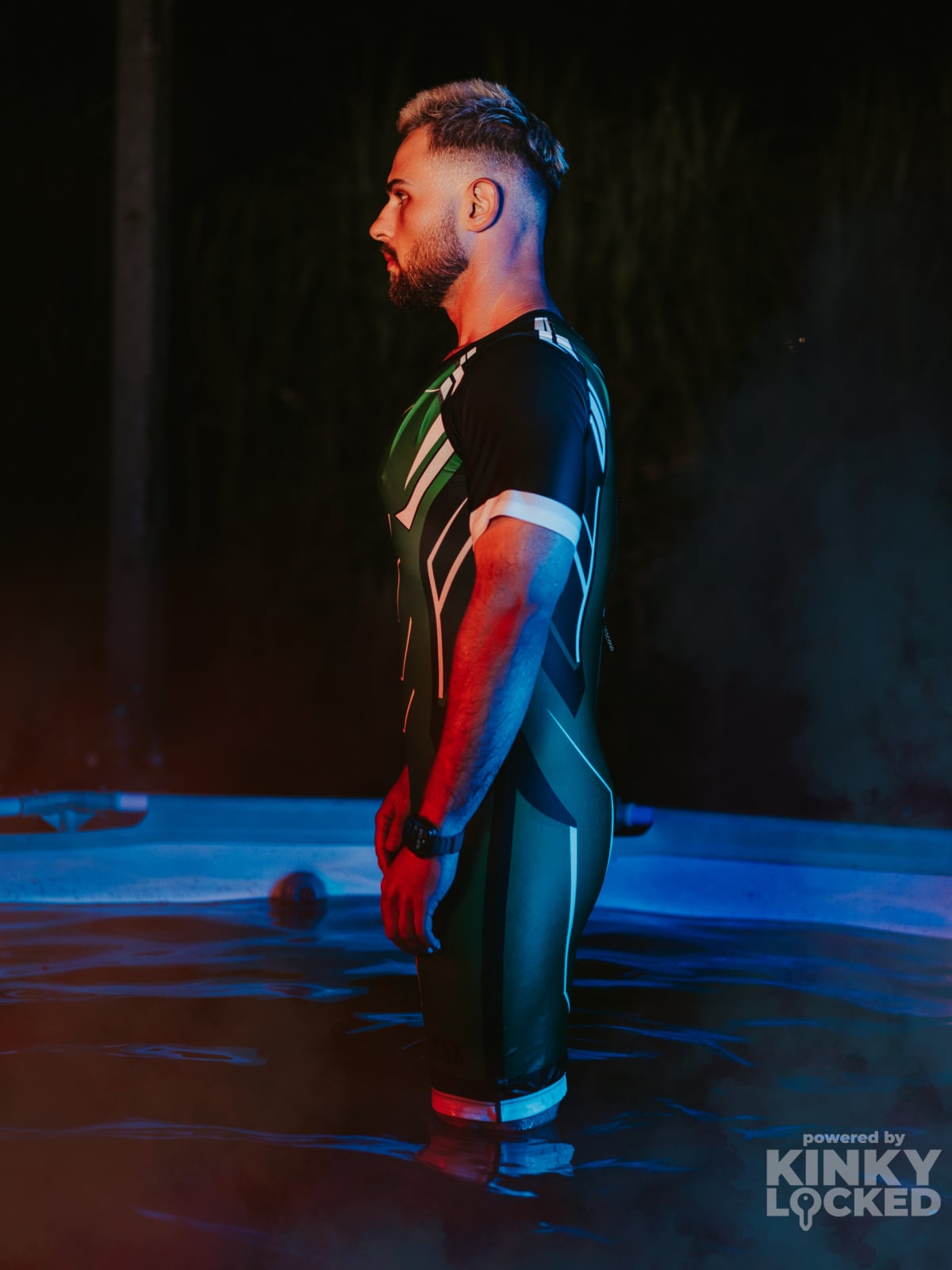 SURFSUIT SPANDEX KINKY LOCKED - TOXIC GREEN ZIPPER 5 KINKYLOCKED SURFSUIT 8 z 11 KINKY LOCKED - FETISH GEAR FOR EVERYONE