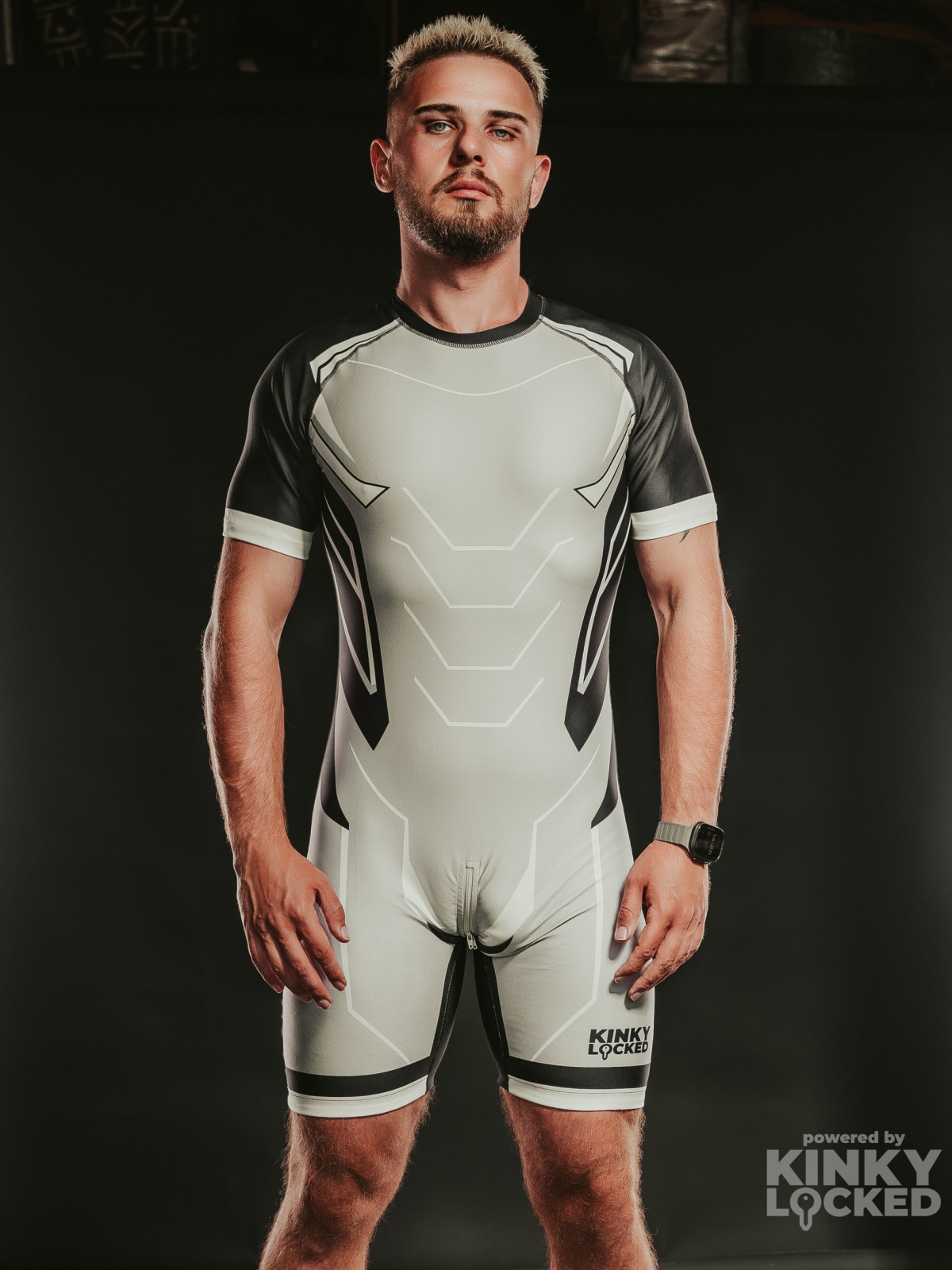 SURFSUIT SPANDEX KINKY LOCKED - COLD GRAY ZIPPER 8 KINKYLOCKED SURFSUIT 9 z 26 KINKY LOCKED - FETISH GEAR FOR EVERYONE